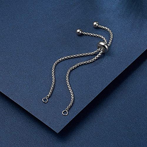DanLingJewelry 10pcs 304 Stainless Steel Adjustable Slider Bracelet Slider Extender Chains Friendship Bracelets for Jewelry Making DIY 8 Inches(215mm) P - color: StyleⅪ-10 pcs-Platinum