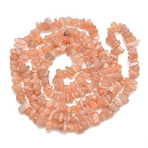 PLTbeads 5-8mm Natral Healing Gemstone Waist Bracelets Necklace Kit Irregular Stone DIY Crafts Design Jewelry Making 1 Strand per Bag Approxi 34 inch (Sunstone Chips) - color: Sunstone Chips