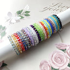 Jmassyang Briolette Rondelle Faceted AB Crystal Glass Beads for Jewelry Making Bracelets Necklaces Earrings (Violet AB, 6x8mm) - color: Violet AB, size: 6x8mm