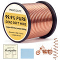 10 Gauge/2.5mm Copper Wire 2 Pound Spool – 68 feet Heavy Duty 99.9% Pure Dead Soft Bare Wire with Polishing Cloth & COA for Electroculture Gardening, Jewelry Making, Grounding & DIY Crafts - size: 10 Gauge, style: 2 Pound