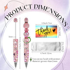 Tondiamo 45 Pcs Full Rhinestone Beadable Pens Bulk Set 15 Glitter Diamond Pens with Cards & Bags Fancy Beaded Pen for Beads DIY Cute Journalling Bling Ballpoint Craft Making(Shell Diamonds) - style: Shell Diamonds