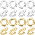 20pcs Split Open End Jump Ring, 14K Gold & Silver Plated Locking Circle Clasp Ring, ID 3mm Connector Accessories for Earrings Bracelets Necklaces DIY Crafts Jewelry Making - color: 14K Gold & Silver