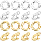 20pcs Split Open End Jump Ring, 14K Gold & Silver Plated Locking Circle Clasp Ring, ID 3mm Connector Accessories for Earrings Bracelets Necklaces DIY Crafts Jewelry Making - color: 14K Gold & Silver