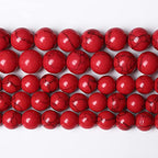90pcs 4mm Natural Stone Beads Red Turquoise Gemstone Round Loose Beads for Jewelry Making Crystal Energy Stone Healing Power DIY Bracelets (Red Turquoise Beads, 4mm) - color: Red Turquoise Beads, size: 4mm