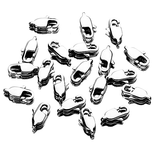 20PCS 13MM Lobster Clasps 316 Stainless Steel Lobster Claw Clasps Bulk for Necklace Bracelet Jewelry Making DIY Craft - color: Stainless Steel, size: 13MM