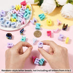 50Pcs Random Acrylic Letter Beads Large Alphabet Bead Bulk Chunky Capital Letters Iridescent UV Plated Initial Loose Spacer for Jewelry Making Keychain Bracelets Earrings Crafts Bag Decor - style: Style 2