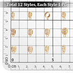 PH PandaHall 12 Styles 18K Gold Plated Spacer Bail Bead Hanger Rhinestone Bail Beads with Charm Loop, Cubic Zirconia Bails Connectors for European Necklace Bracelet Pendant Jewelry Making
