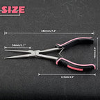 Small Long Reach Needle Nose Pliers for Jewelry Making 7 Inches Slim Extra Long Needle Nose Pliers with Smooth Jaws Long Reach Long Nose Pliers for Small Object Gripping, Pink Tool for Women - style: Needle Nose Plier with Smooth Jaw