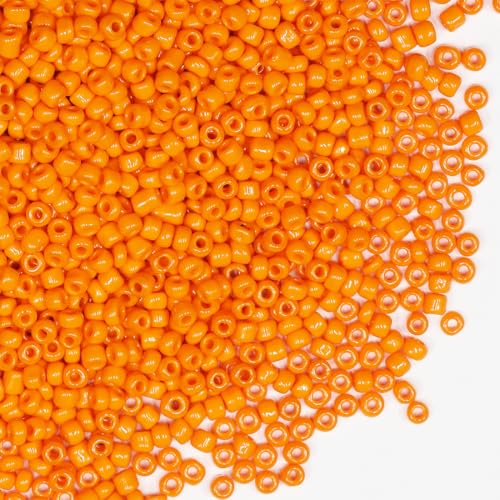 Bulk 2mm Orange Seed Beads for Jewelry Making 200 Grams About 18880pcs,12/0 Glass Craft Beads for Making Earrings, Bracelets, Pendants, Waist Jewelry, DIY Handmade Seed Beads(Orange) - color: Orange, size: 2mm