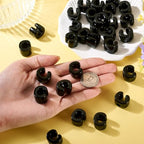 30Pcs Large Hole Letter Beads Black Acrylic European Beads 3D Letters C Chunky Bead Initial Alphabet Bead for Key Chains Bracelets Necklace DIY Craft Bag Charm Kit Arts Projects - color: Black-C