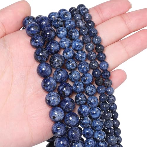 Stone Beads, 45pcs Blue Sodalite, 8mm Round Loose Beads for Jewelry Making, Bracelets, with Bag, String & Card - color: Blue Sodalite Beads, size: 8mm