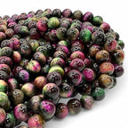 ABCGEMS High-Flash Galaxy Tiger's Eye Beads from Africa (Blend of Green & Purple Hues that Mimic The Beauty of The Galaxy) DIY Jewelry Making Beading Supplies - Smooth Round 10mm - color: Galaxy Tiger Eye- Green (Africa)