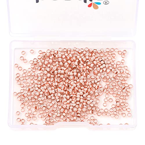 BEADIA Rose Gold Plated Crimp Beads Non Tarnish 2.5mm 600pcs for Jewelry Making Findings - color: Crimp Beads Rose Gold, size: 2.5mm