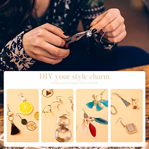 Stainless Steel Hypoallergenic Earring Hooks, 100 Pieces Earrings Making Kit, Earring Hooks with Pendant Clasp, Silicone Ear Backs and Polishing Cloth for Earrings Making DIY (Silver) (100)
