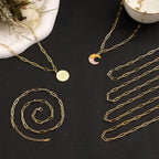 YOUBEIYEE 10pcs Charming Paperclip Necklace Chain Kit Gold Plated Stainless Steel Link Chain Necklace Paper Clip Necklace Bulk - color: Gold, size: 20inch (4x12mm)