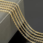 YOUBEIYEE 5 Meters 18K Gold Plated Jewelry Chains Bulk Diamond Cut Cable Chain Link Light Gold Chain Necklace DIY for Men and Women - color: Cable