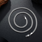4/6mm Cuban Link Chains for Men - Gold/Silver Plated Stainless Steel Miami Curb Chain Necklace - No Tarnish Hip Hop Mens Jewelry, 18"/20"/22"/24" - color: 4MM Silver Chain, size: 24inch