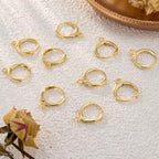 10Pcs 14K Goldplated Earring Hooks Round Small Gold Hoop Huggie Ear Leverback Hooks 925 Sterling Silver Earrings Findings 14x2mm Gold Small Huggie Hoop for Dangle Earring Making Jewelry Supplies Set - color: 10Pcs14x2mmHuggie_Gold