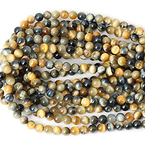 45PCS 8mm Natural Dream Tiger Eye Stone Round Loose Beads for Jewelry Making DIY Bracelet Necklace Materials 1 Strand 15" - color: Dream Tiger Eye, size: 8mm