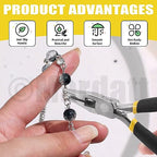 6Pcs Jewelry Pliers Set Includes Round Nose Pliers, Bent Nose Pliers, Needle Nose Pliers, Crimping Pliers, End Nippers and Wire Cutters for Jewelry Making and Repairing