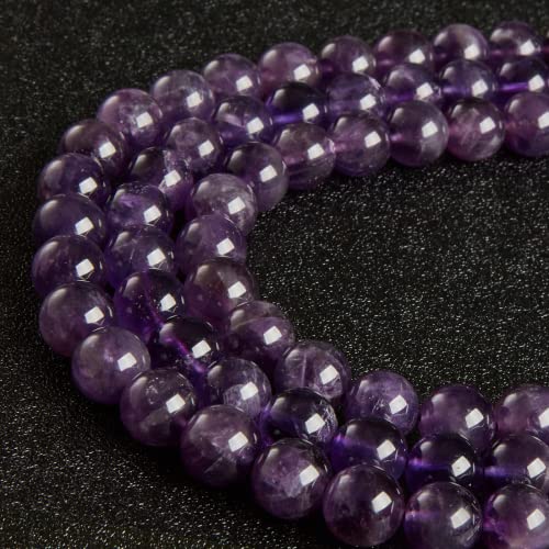 100pcs 6mm Amethyst Beads Natural Gemstone Beads Round Loose Beads for Crafting and Jewelry Making - color: Amethyst, size: 6mm