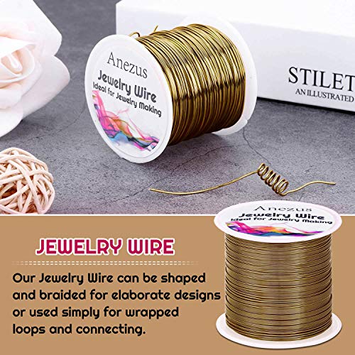 22 Gauge Jewelry Wire, Anezus Craft Wire Tarnish Resistant Copper Beading Wire for Jewelry Making Supplies and Crafting (Antique Bronze, 49 Yards/45 Meters) - color: Antique Bronze