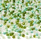 Pandahall 100 Gram 6/0 Round Seed Beads - 4mm Tiny Glass Seed Beads in Green & White, Perfect for Jewelry Making - color: Green Theme, size: 6/0