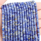 Natural Blue Sodalite Heishi Spacer Beads Loose Semi Precious Flat Round Gemstone Disc Shape Stone for Beading Jewelry Making 4x2mm 15.5" - color: Blue Sodalite