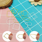 Ximalun 120Pcs Earring Hoop Jewelry Making 3 Shapes Teardrop Square Round Circle Hoop Earring Bulk Open Bezel Pendant Frame for DIY Earring Making Supplies (Gold, Silver) - color: Gold,Silver