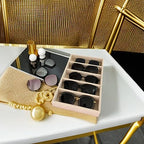 Luxurious 5 Grid Beige Velvet Eyewear Storage Sunglasses Jewelry Tray Organizer Soft Protection Drawer Divider Store Display - color: B5