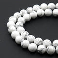 BRCbeads Natural White Howlite Gemstone Round Loose Beads 4mm Approxi 15.5 inch 88pcs 1 Strand per Bag for Jewelry Making - color: White Howlite, size: 4mm
