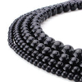 RUBYCA Wholesale Natural Black Obsidian Gemstone Round Loose Beads Jewelry Making 1 Strand - 4mm - color: Black Obsidian, size: 4 MM