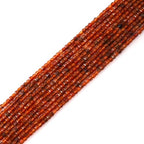 Faceted Natural Red Agate 2-3mm Cube Square Loose Beads Gemstone Small Loose Beads Healing Crystal Energy Stone for DIY Jewelry Making 15" - color: Red Agate