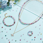 PH PandaHall 320PCs Rondelle Beads Gemstone Loose Spacer 2 Strands Abacus Disk Beads 4mm Mix Color Rondelle Stone Bead for DIY Bracelet Necklace Earrings Jewelry Making Crafting, Hole: 1mm