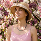 Handmade Natural Gemstone Beaded Necklace for Women, Cultured Freshwater Pearl Choker with Adjustable Extension Chain, Boho Healing Crystal Jewelry Collection - color: d green