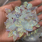 100 Pcs 11 x 18mm Czech Glass Leaf Beads Leaf Shape Crystal Charms Pendants Jewelry Making Beads Charms for Bracelets Necklace Earring AB Color - color: Ab Color