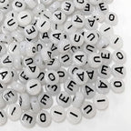 500PCS Letter Beads Glow in The Dark 4x7mm Acrylic Alphabet Vowel Letters A E I O U Beads for Jewelry Bracelet Making - color: AEIOU-500PCS