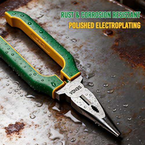 SENDA 6'' Needle Nose Pliers, Premium CR-V Steel Long Nose Tool with Wire Cutter, Anti-Slip Soft Grip for Home, Fishing, Jewelry & Crafts