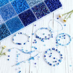 Blue Colors 3mm Seed Beads, 5200Pcs Glass Seed Beads Kit with Storage Box for DIY Necklace Bracelet Crafts - color: Blue