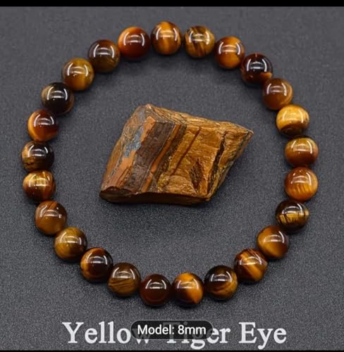 Tiger Eye Beads 8mm Round Natural Gemstone Loose Beads for Jewelry Making Bracelets DIY Crafts