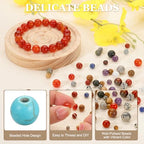 PATIKIL 6mm Blue Turquoise Beads, 200 Pcs Round Natural Gemstone Beads Smooth Stone Beads Turquoise Genuine Stone Beads for Bracelet Necklace Jewelry Making DIY - color: Blue Turquoise, size: 6mm