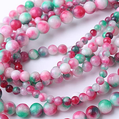 Round Loose Beads Natural Gem Beads Crystal Energy Stone Beads for Jewelry Making 15" (Green Jade, 6MM) - color: Green Jade, size: 6mm