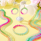 6mm Transparent Faceted Round Glass Beads Craftdady 800Pcs 10 Colors Crystal Beads Spacer Bulk Round Loose Beads Strands for DIY Crafts Earring Bracelet Necklace Jewelry Making