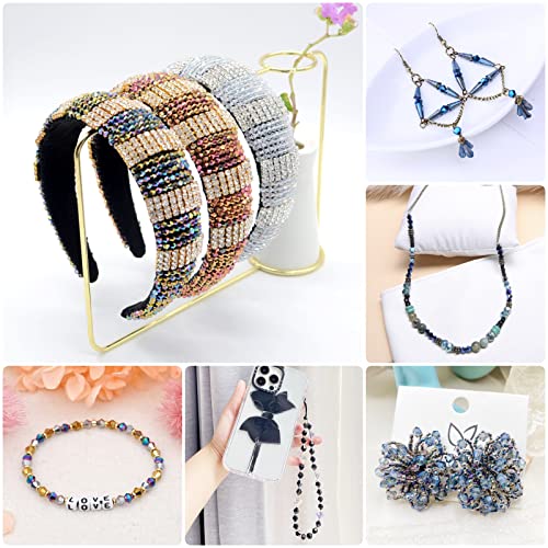 900pcs 6mm Crystal Beads Bicone Bracelet Bead Faceted Glass Beads for Jewelry Making DIY Necklace Earring Suncatcher Crafts (Metallic Colors) - size: 6mm