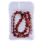 Smooth Round Shape Natural Gemstone Loose Beads for 1 Strand per Bag Approxi 15.5 inch 48-50pcsJewelry Making (12mm, Red Carnelian Stripe Agate) - color: Red Carnelian Stripe Agate, size: 12mm