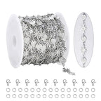 KYUNHOO Beautiful Daisy Flower Chain Roll 13 Feet Embossed Heart Chains for Jewelry Making Stainless Steel Silver Jewelry Supplies for DIY Handcrafts - color: FLower Silver