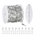 KYUNHOO Beautiful Daisy Flower Chain Roll 13 Feet Embossed Heart Chains for Jewelry Making Stainless Steel Silver Jewelry Supplies for DIY Handcrafts - color: FLower Silver