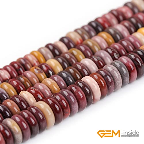 GEM-Inside 2x6mm Natural Mookaite Jasper Jasper Stone Heishi Disc Rondelle Spacer Beads for Jewelry Making Full 15" Strand Energy Stone Healing Power Crystal - color: Mookaite Jasper