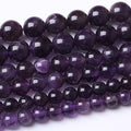 6MM Amethyst Round Loose Beads Natural Gem Beads Crystal Energy Stone Beads for Jewelry Making DIY Bracelet Necklace - color: Amethyst, size: 6MM