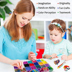 INSCRAFT Rubber Band Refill Kit: Over 11000 Rubber Bands, 28 Colors with Container, 600 Clips, 200 Beads, 52 ABC Beads, Premium Bracelet Making Refill Kit for Girls Kids Gift DIY Craft